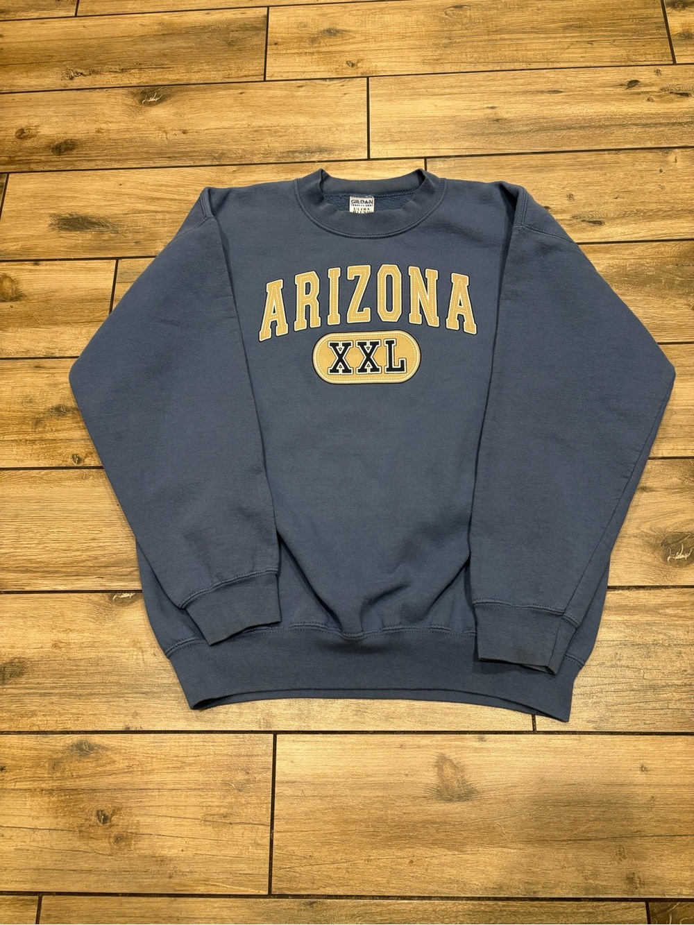 Vintage Gildan Arizona XXL Spellout Crewneck Sweatshirt Blue Size L